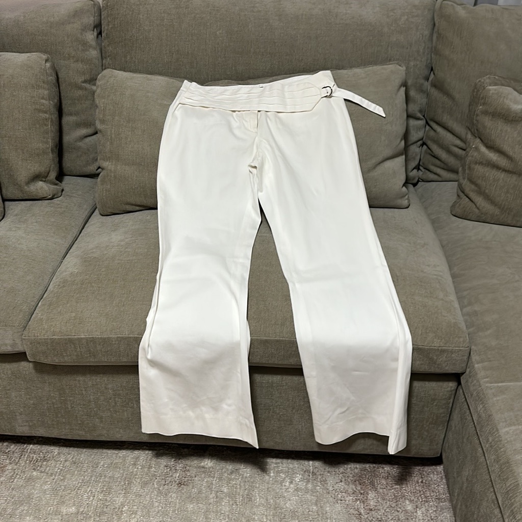 Bcbgmaxazria Vintage 90’s White Tuxedo Style Low Rise Pant Sz Med P